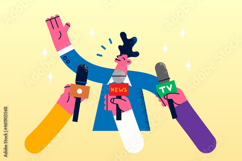 Politician, star or public speaker concept