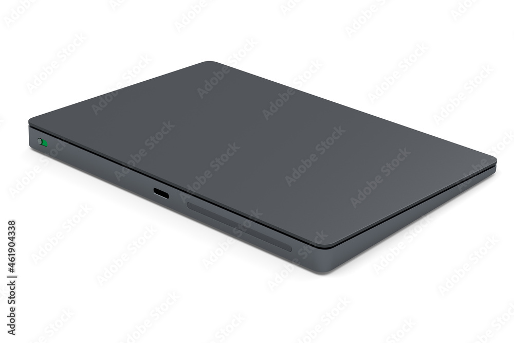 Black computer trackpad or wireless touch pad isolated on white background Black computer trackpad or wireless touch pad isolated on white background