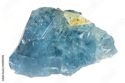 aquamarine crystal from Vietnam isolated on white background photo