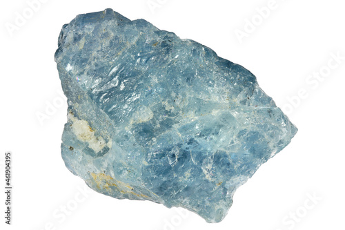 aquamarine crystal from Vietnam isolated on white background photo