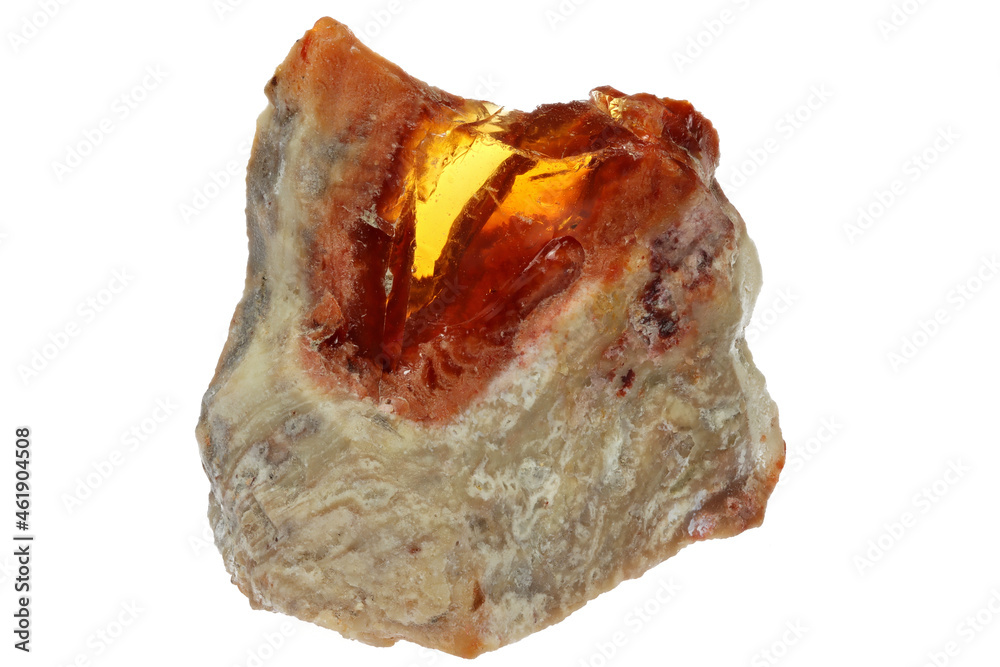 fire opal from Mexico isolated on white background fire opal from Mexico isolated on white background