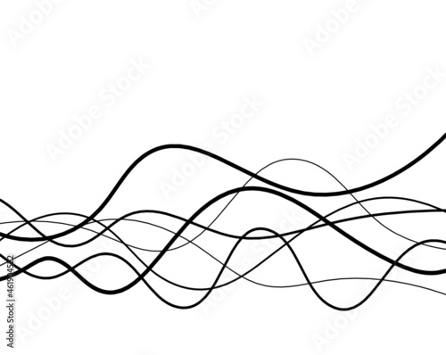 Abstract continuous lines drawing on white as background. Vector