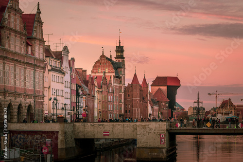 gdansk old town at evening 
