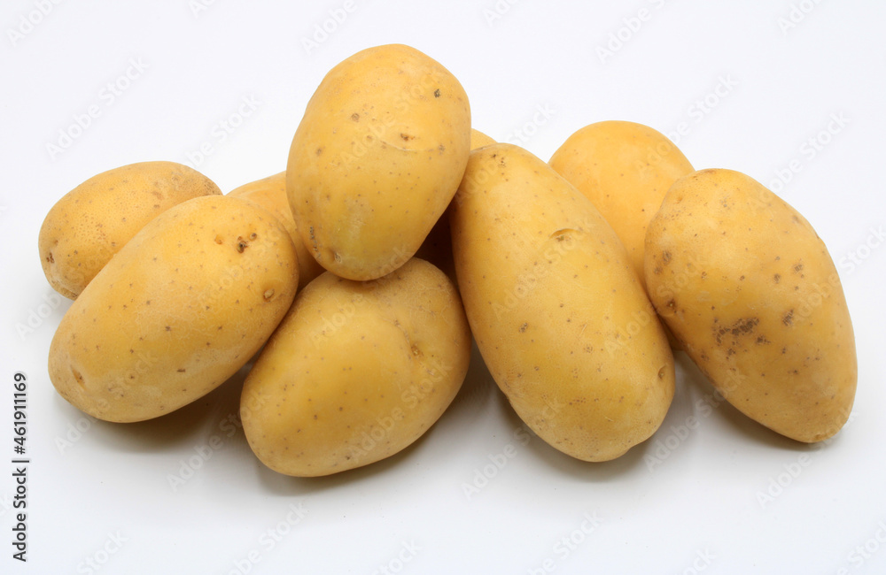 Whole potatoes isolated on a white background Whole potatoes isolated on a white background
