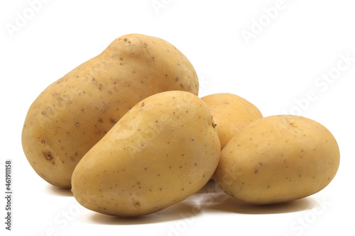 Whole potatoes isolated on a white background
