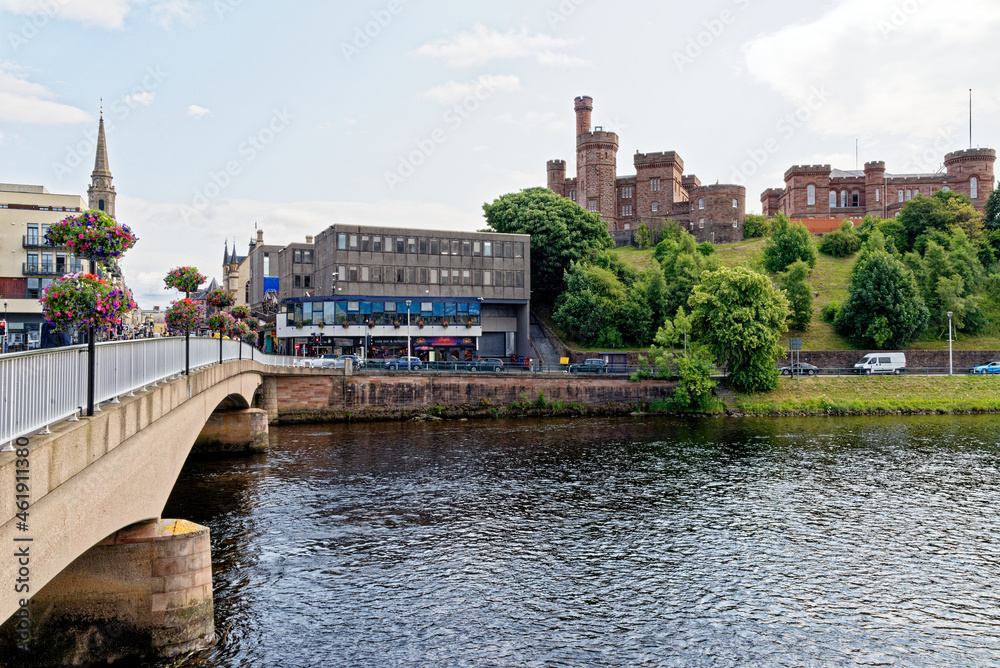Inverness Castle and Sheriff Court from the banks of the River Ness - Highlands of Scotland - United Kingdom