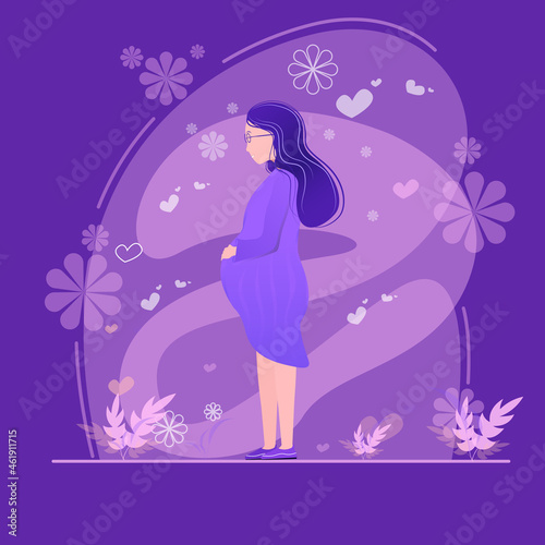 pregnant girl on a beautiful background