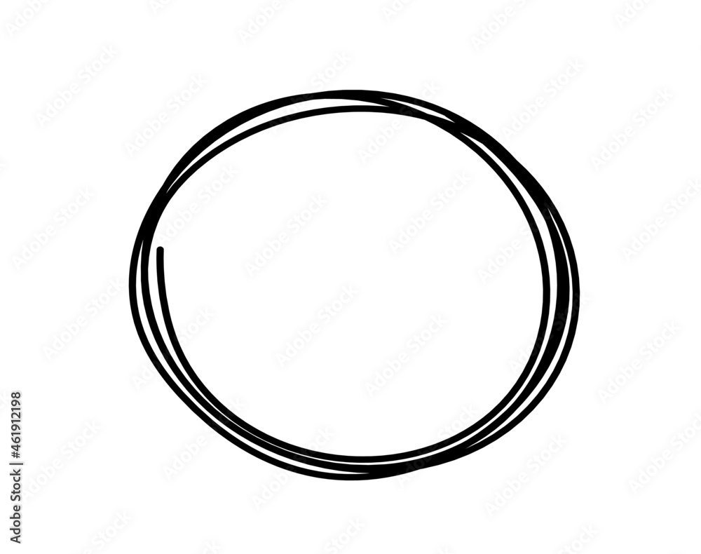 Abstract black oval as line drawing on white as background. Vector Abstract black oval as line drawing on white as background. Vector