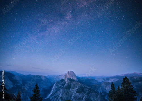 Half dome with milky way