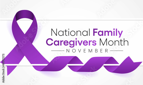 Family Caregivers month (NFCM) is observed every year in November, to raise awareness of caregiving issues, educate communities, and increase support for caregivers. Vector illustration