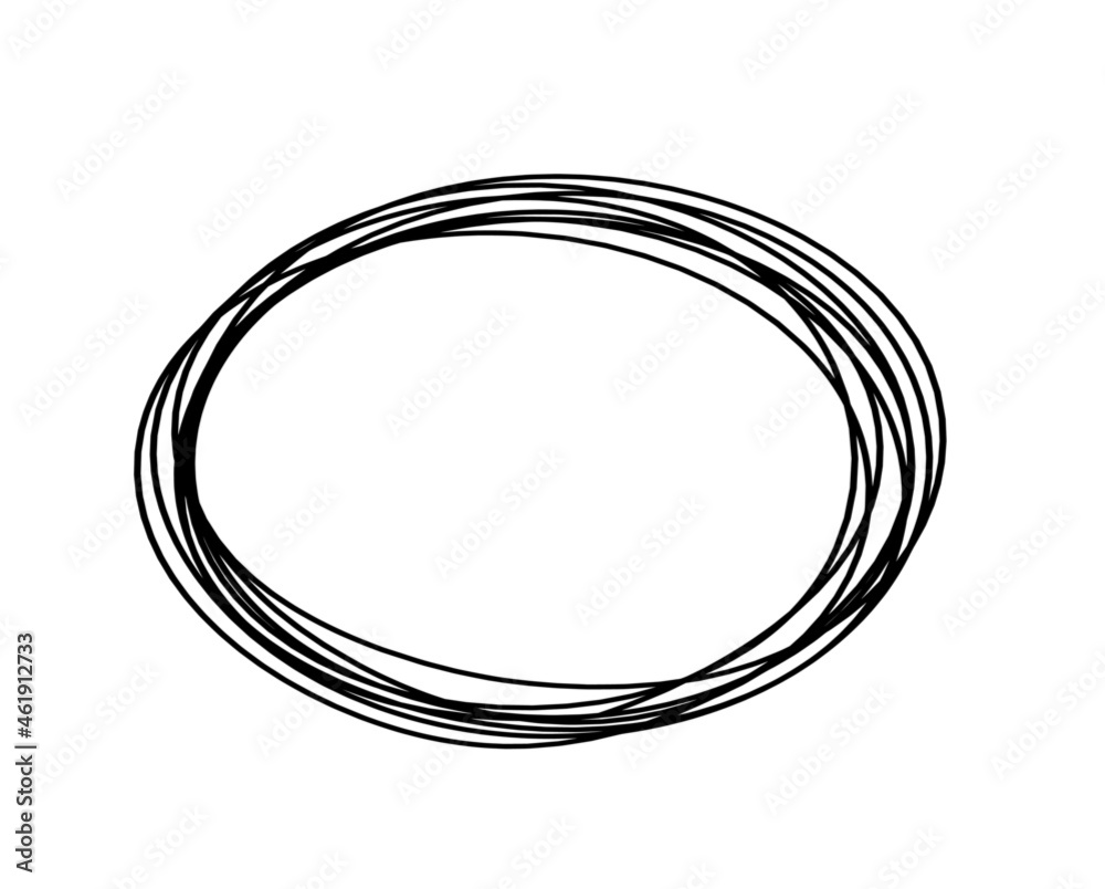 Abstract black oval as line drawing on white as background. Vector Abstract black oval as line drawing on white as background. Vector