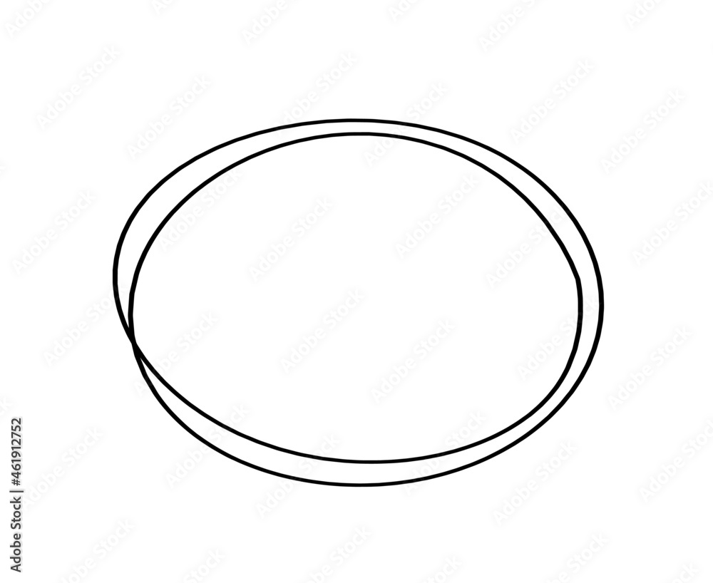 Abstract black oval as line drawing on white as background. Vector Abstract black oval as line drawing on white as background. Vector