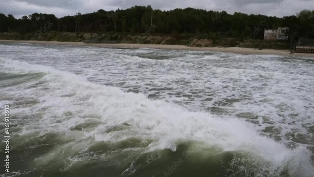 Sea coast. Tides and storms at sea. Waves on the Baltic Sea. Deserted seashore. Sea coast. Tides and storms at sea. Waves on the Baltic Sea. Deserted seashore.