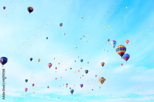 Colorful Hotair Balloon in Flight