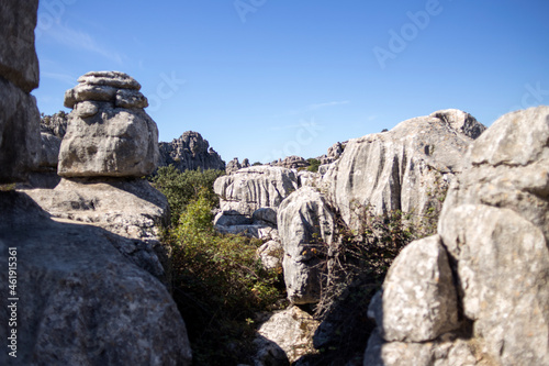 Torcal de Antequera en la provincia de Malaga, comunidad autonoma de Andalucia o Andalusia, pais de España o Spain