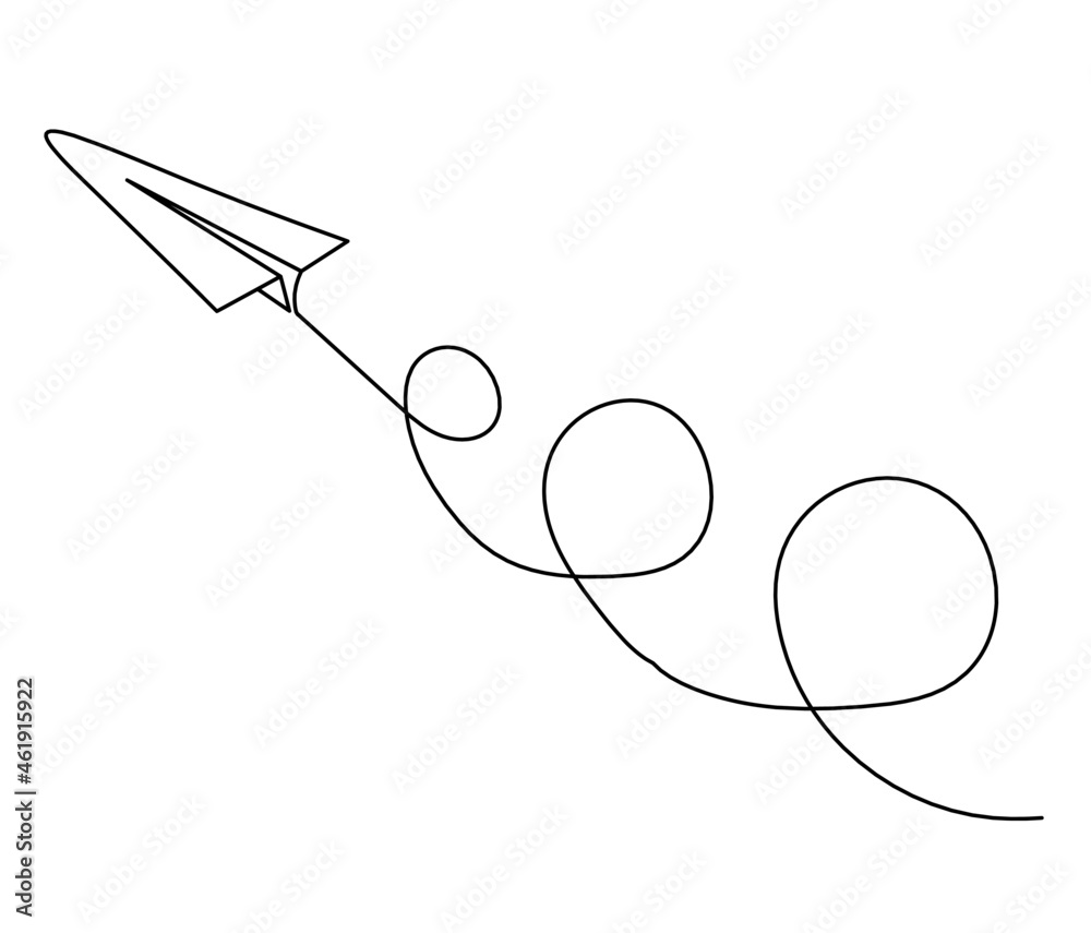 Abstract paper plane as line drawing on white as background. Vector Abstract paper plane as line drawing on white as background. Vector