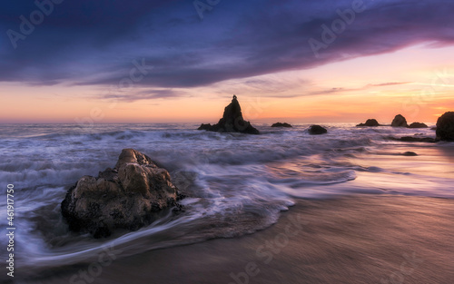 I took this photo at El matador state beach during sunset time.