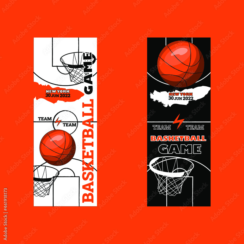 Set Vector. A basketball. Tournament. Announcement of a sporting event. Flyer, Template illustration. Basketball tickets. 
Basketball League