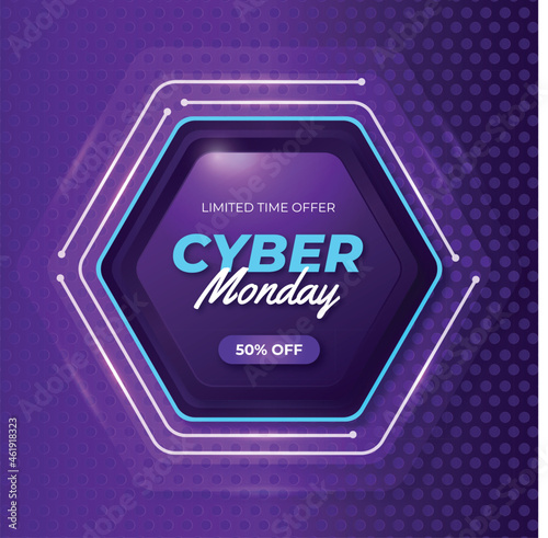 realistic cyber monday concept vector design illustration