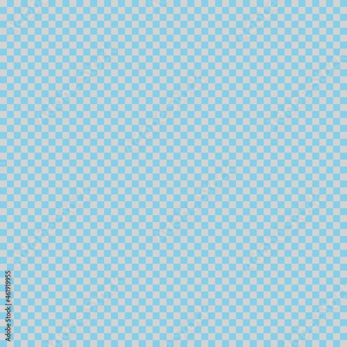 Checkerboard with very small squares. Sky blue and Light grey colors of checkerboard. Chessboard, checkerboard texture. Squares pattern. Background.