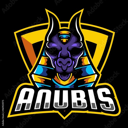 anubis gaming mascot logo illustration