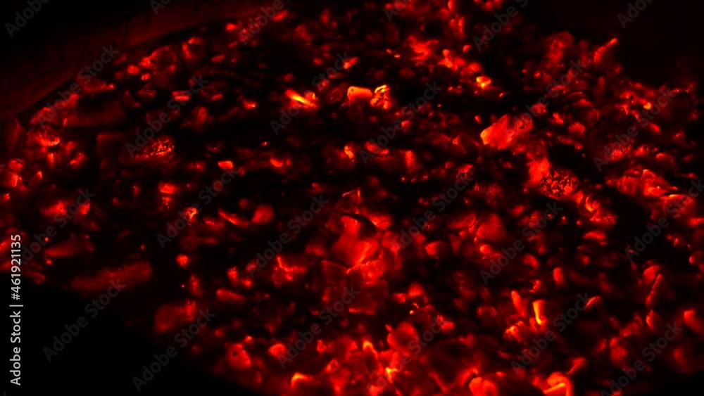 Detail of red hot embers. Detail of red hot embers.