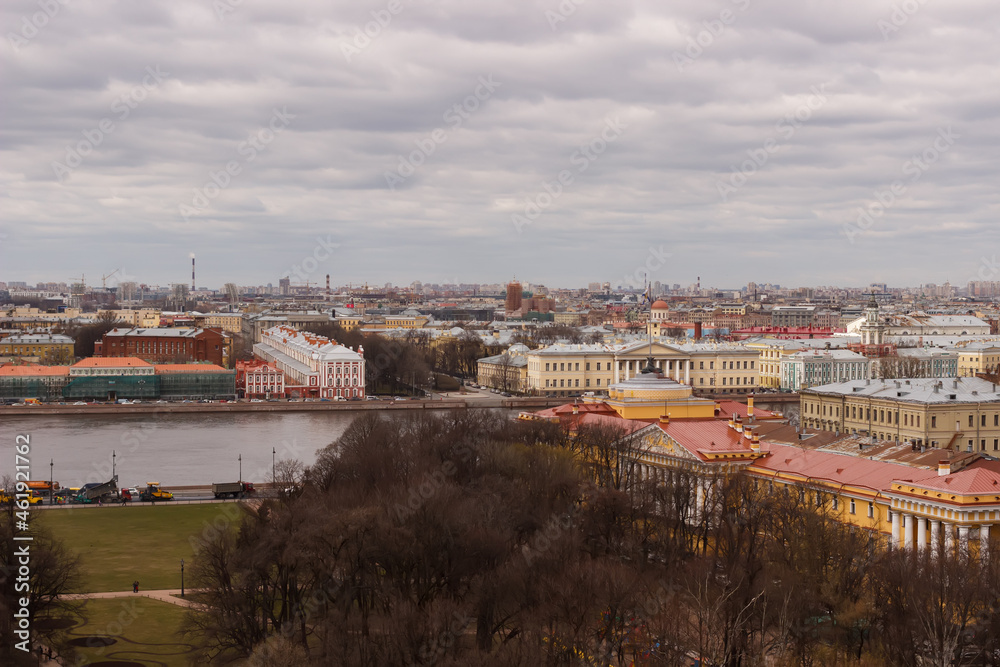 view of saint petersburg from the roof of isaac's cathedral