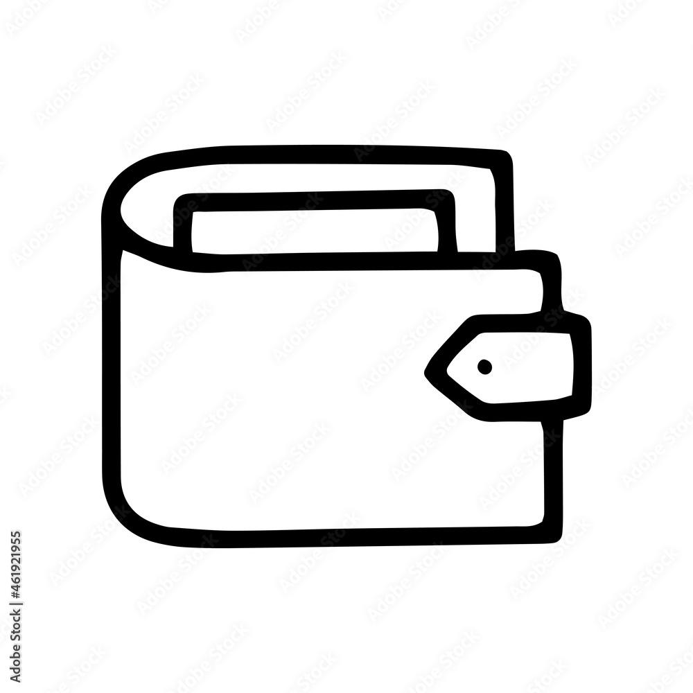 wallet line vector doodle simple icon design