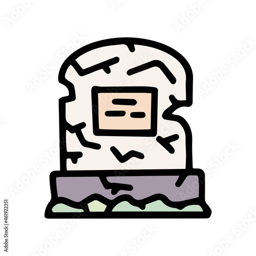old grave color vector doodle simple icon