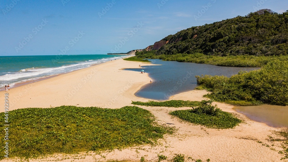 Arraial D'ajuda - Aerial view of Taipe beach - Beach in Arraial D'ajuda, Porto Seguro, Bahia Arraial D'ajuda - Aerial view of Taipe beach - Beach in Arraial D'ajuda, Porto Seguro, Bahia