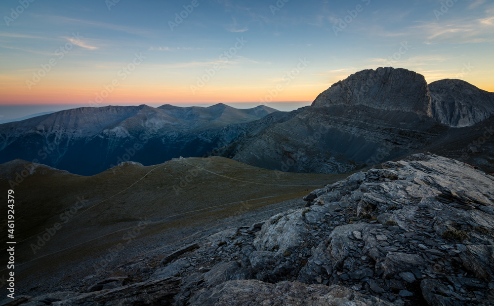 Obraz premium View of Muses plateau and Stefani from Profitis Ilias