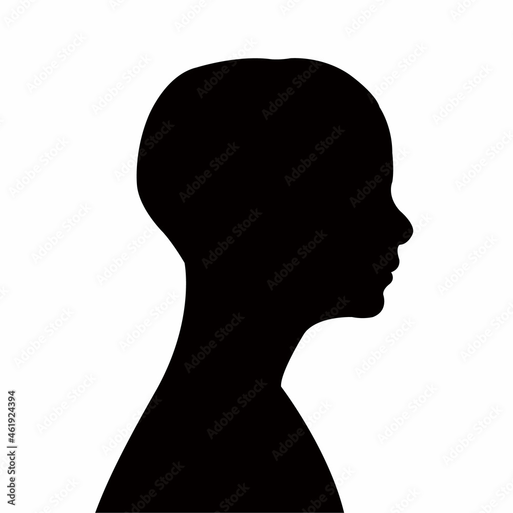 a boy head silhouette vector