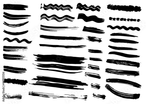 Wallpaper Mural Grunge dry paint brush strokes, vector, isolated.  Hand drawn collection Torontodigital.ca