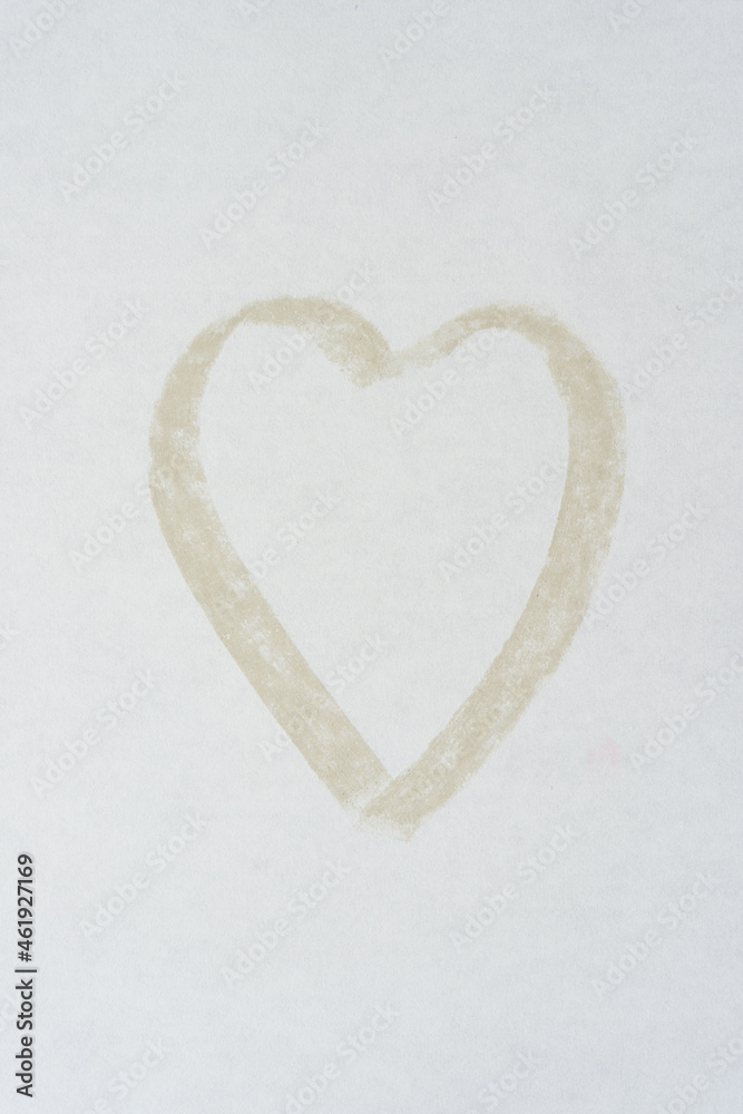 isolated chalk pastel heart on paper