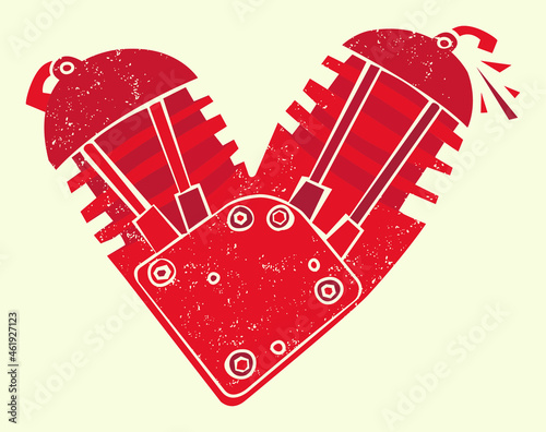 Motor heart t-shirt design