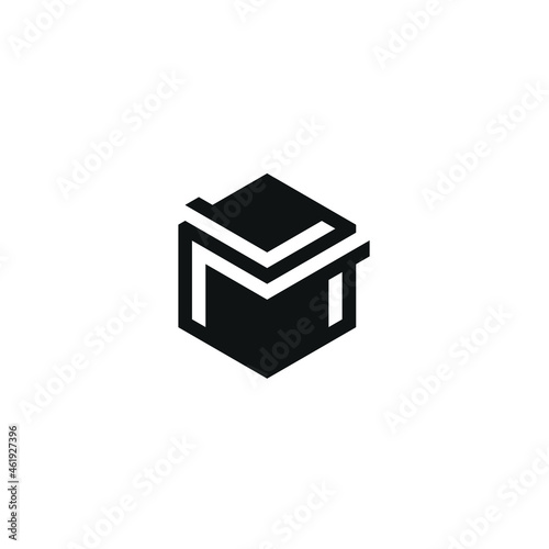 Initials M with Book Emblem, Vector Of Hexagon Logo Design 
