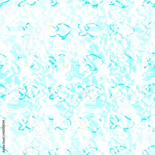 Fototapeta Naklejka Na Ścianę i Meble -  Batik fish tie dye wash background. Mottled underwater swimming fishes for beach swimwear. Fun summer trendy beach fashion print. Digital fluid watercolor effect. High resolution seamless pattern.