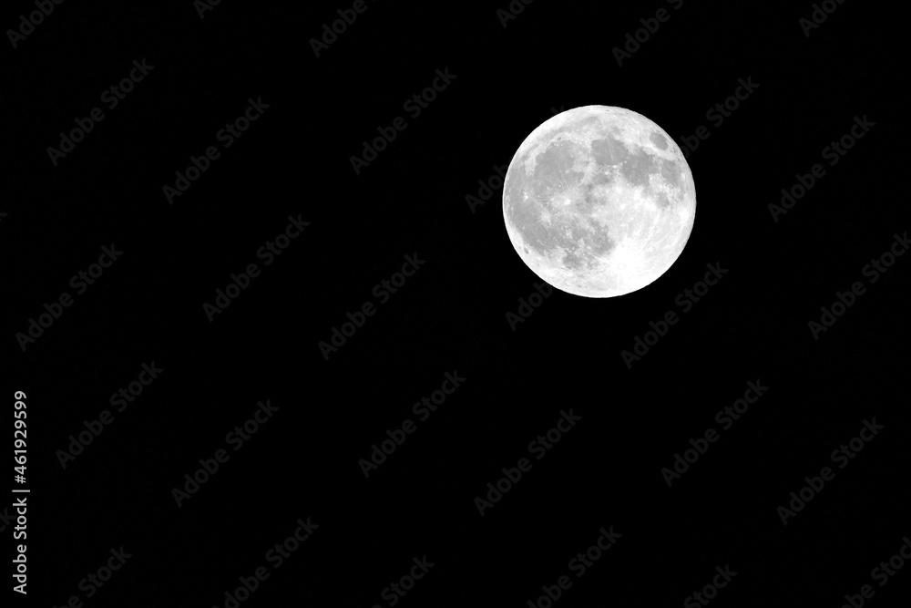 Full Moon In the Night Sky With Stars Full Moon In the Night Sky With Stars