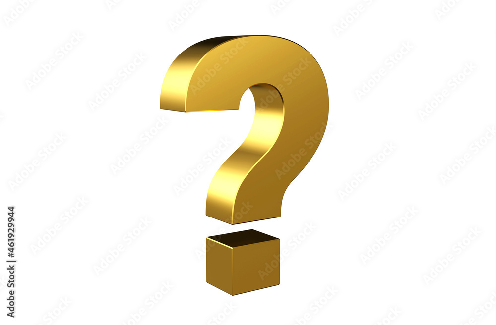 Golden Question mark sign on white background Golden Question mark sign on white background