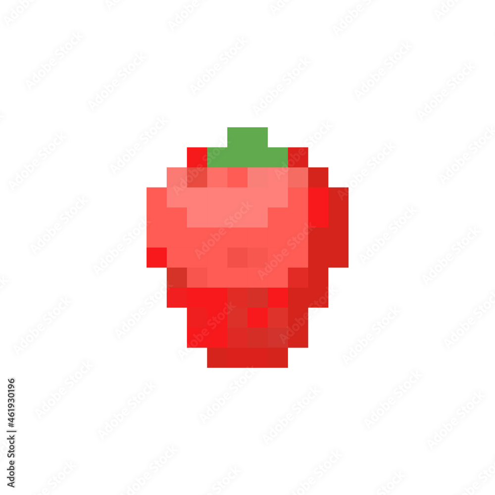 Strawberry pixel art. 8 bit Red Berry pixelated. Strawberry pixel art. 8 bit Red Berry pixelated.