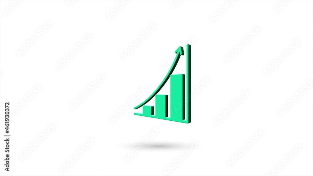 3d animated flat business diagram with arrow icon with shadow isolated ...