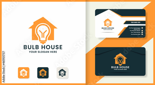 bulb house logo and business card design