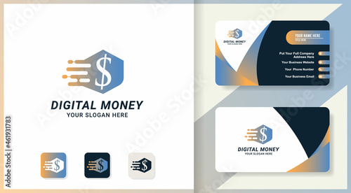 digital money logo design and business card