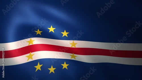 Wallpaper Mural Flag of Cape Verde Waving in the Wind (CG | LOOP) Torontodigital.ca