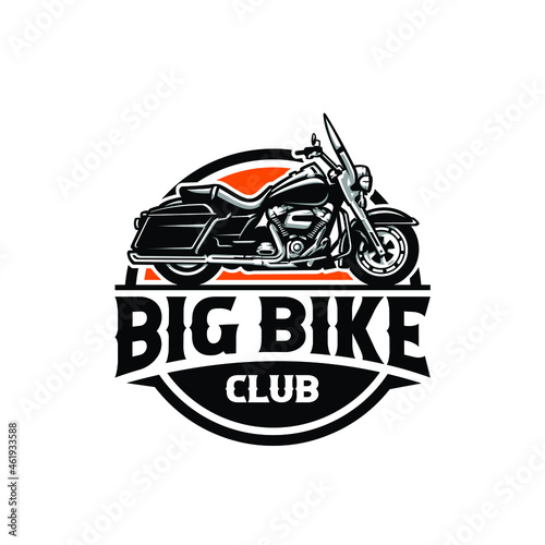 Big bike motorcycle club emblem logo template. Best for american motorcycle club and automotive enthusiast