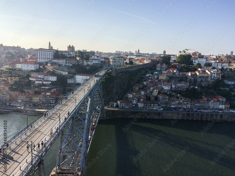 View of the Dom Luis l bridge in Porto / Portugal.