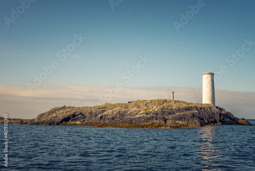 Lighthouse on the cliffs Inishbofin Ireland photo