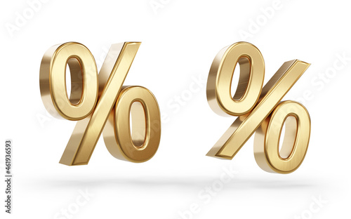 % percentage golden symbol ...