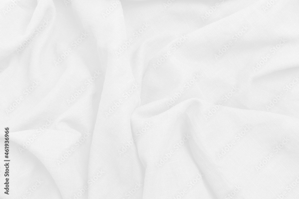 The textile of white fabric linen texture background, White fabric with high quality resolution. Abstract linen cloth wave looking luxury.