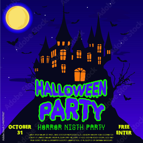 halloween night party invitation background 